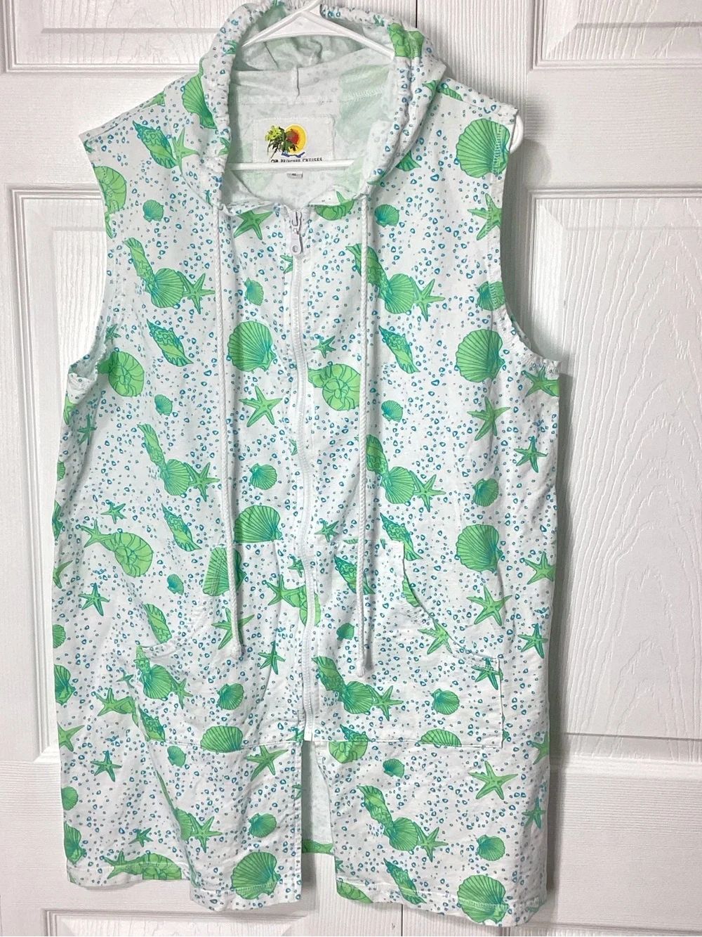 Princess Cruises Swim Cover Up Sleeveless Hooded Cotton XL